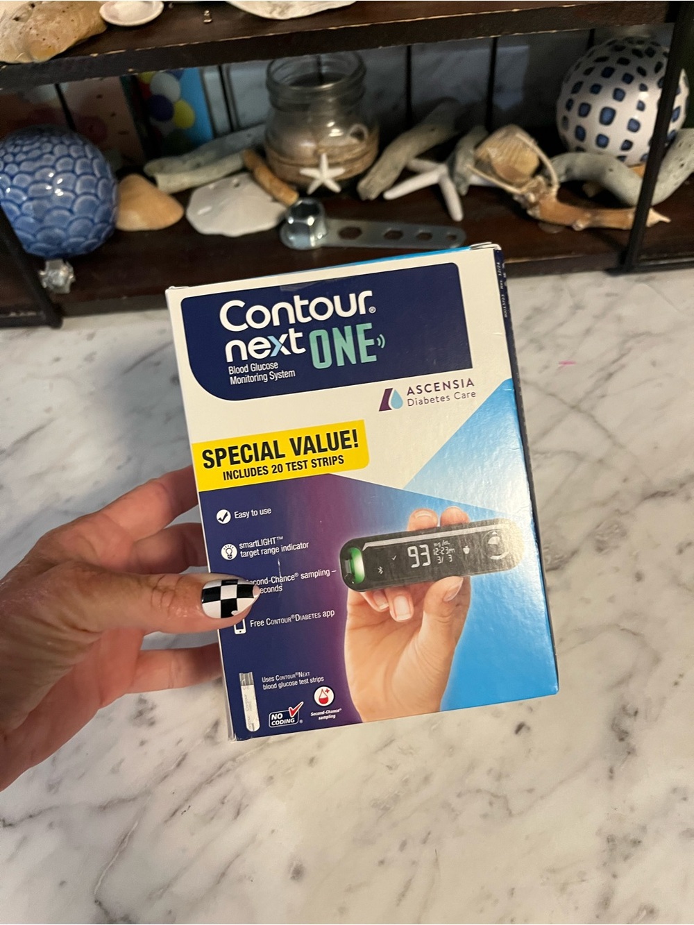 Contour Next One Blood Glucose Monitoring System - Blue/White new in box